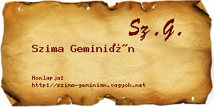 Szima Geminián névjegykártya